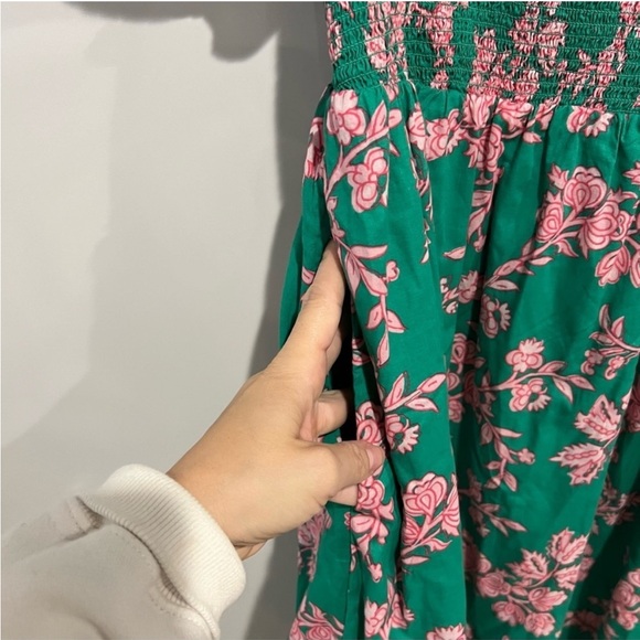 J. Crew Floral Smocked Puff Sleeve Midi Dress - Picture 4 of 8